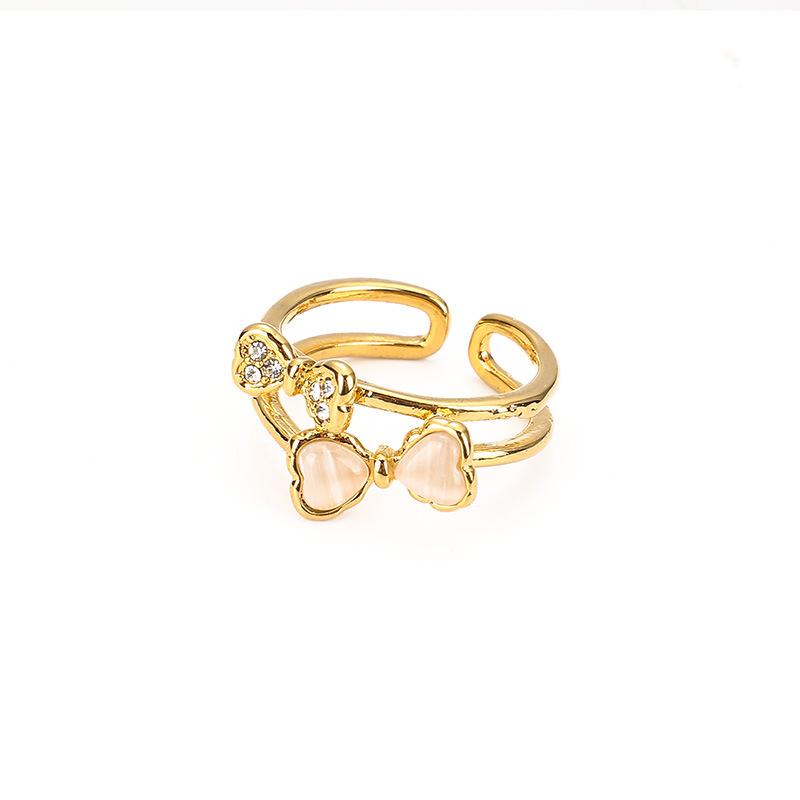 1 Piece Bow Knot Stainless Steel  Gold Color Statement Ring Picture4