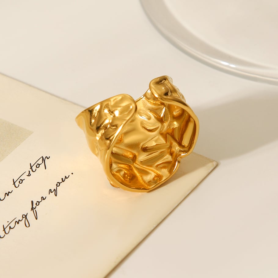 1 Piece  Daily Irregular Shape Stainless Steel  Natural Stone Statement Rings Picture7