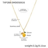 TXP288-5 Lemon Gold White Diamond Necklace 40+5cm Picture9