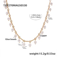 TXP270-round pearl tassel necklace 40+5cm Picture2