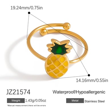 1 Piece Simple  Daily  Fruit Stainless Steel Women's  Statement Rings h5 Picture2