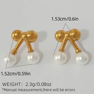 Gold color/One size/1对耳钉 