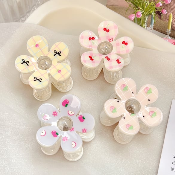 1 Piece Romantic Series Sweet Flower Plastic Women's Hair Claws 2