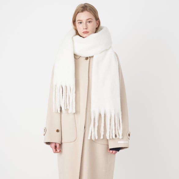 1 Stück einfache einfarbige Polyester-Winterschals für Damen