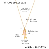 TXP298-6 Pink Fish Pendant Necklace 42+5cm Picture11