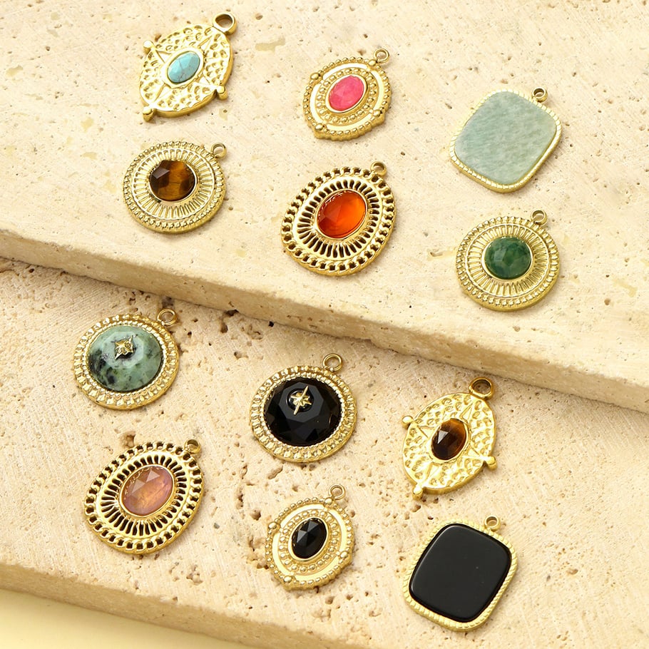 1 Piece Vintage Natural Stones Women's Pendants Picture3