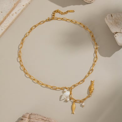 1 pezzo di collana con ciondolo in acciaio inossidabile a forma di tartaruga naturale di lusso da donna h5 Immagine4