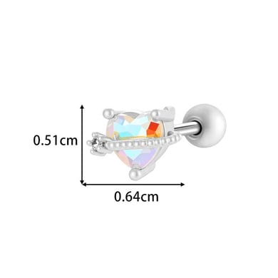 1 pieza de pendientes de perforación para mujer con circonitas de color cobre y dorado de Sweet Bear h5 Imagen2