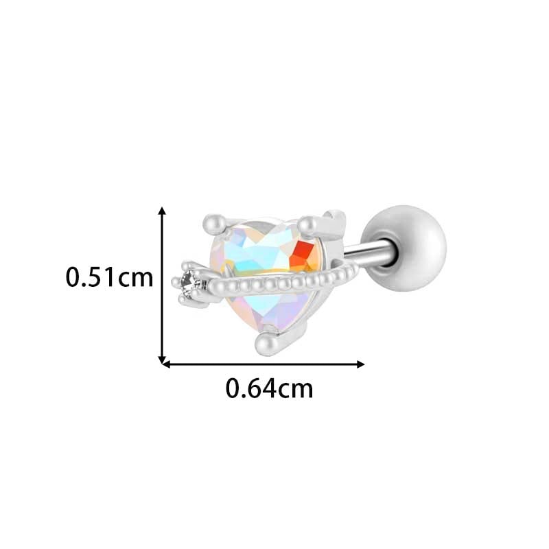 1 pieza de pendientes de perforación para mujer con circonitas de color cobre y dorado de Sweet Bear Imagen2