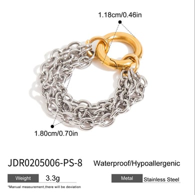 1 Piece Modern Texture Stainless Steel Gold Color Minimalist Rings h5 Picture2