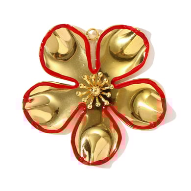 1 colgante de acero inoxidable con flor policromada para mujer h5 