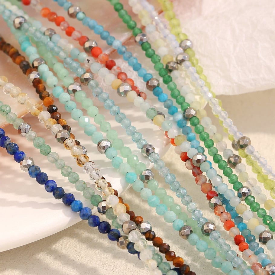 1 Piece Colorful Daily Beads Natural Stones Gold Color Women's Beaded Necklaces Picture5