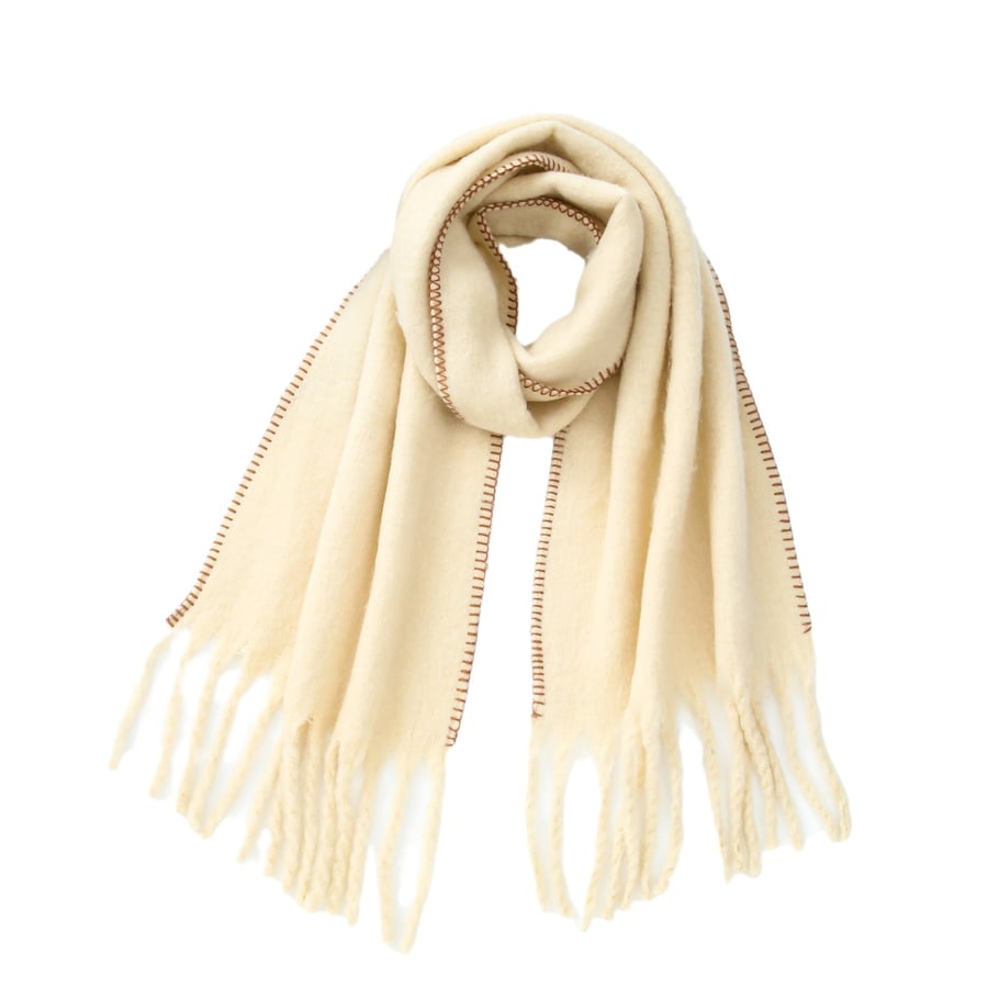 1 Stück einfache einfarbige Polyester-Winterschals für Damen Bild4
