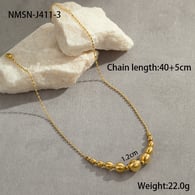 NMSN-J411-3 Gold brushed necklace 