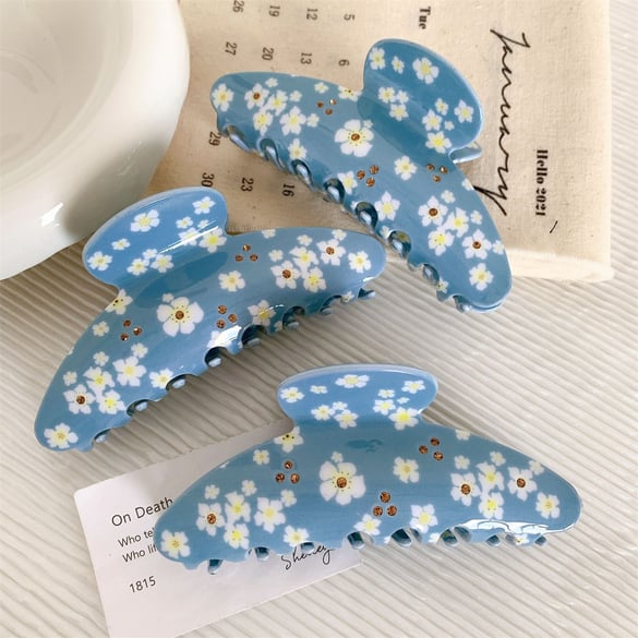 1 paar eenvoudige serie elegante bloemenacetaat haarklemmen voor dames