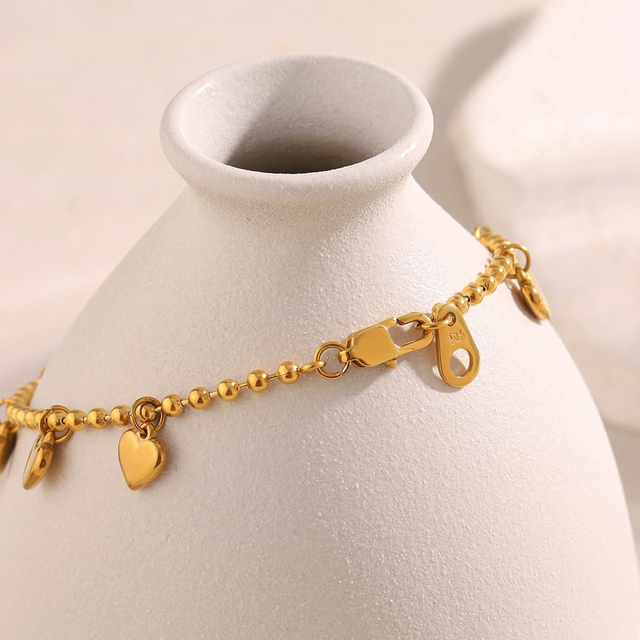 1 Piece Sweet Heart Stainless Steel Gold Color Women's Charm Bracelets Picture4