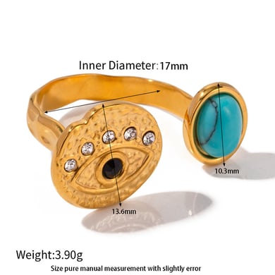 1 Pair Luxurious  Retro Geometric Stainless Steel Women's Statement Rings h5 
