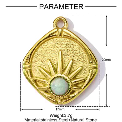 1 Piece Daily Rectangle Natural Stones Women's Pendants h5 Picture2