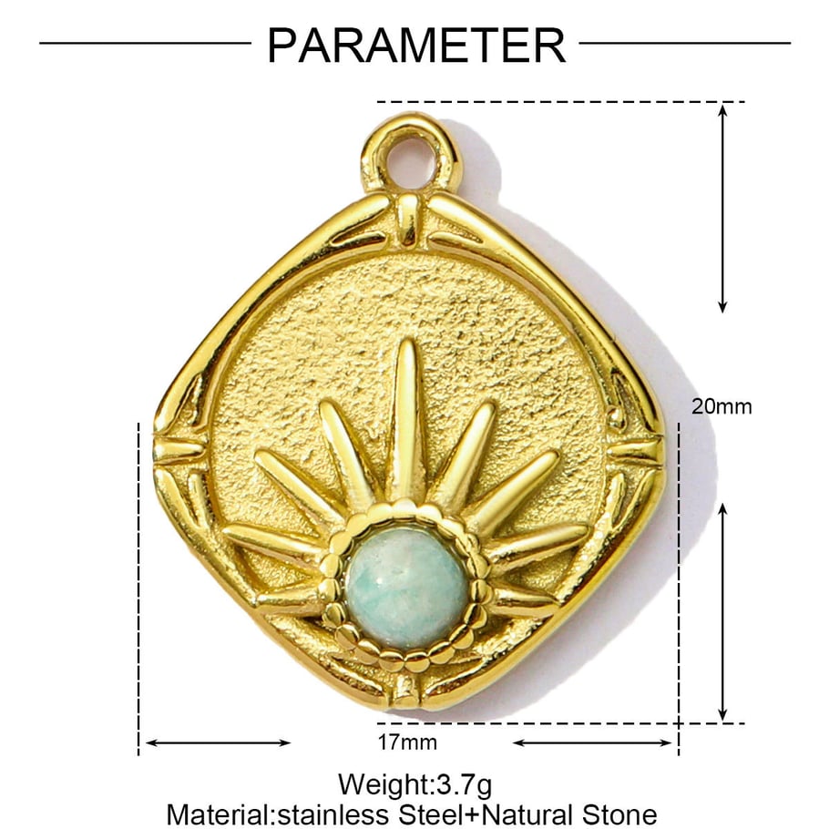 1 Piece Daily Rectangle Natural Stones Women's Pendants Picture2
