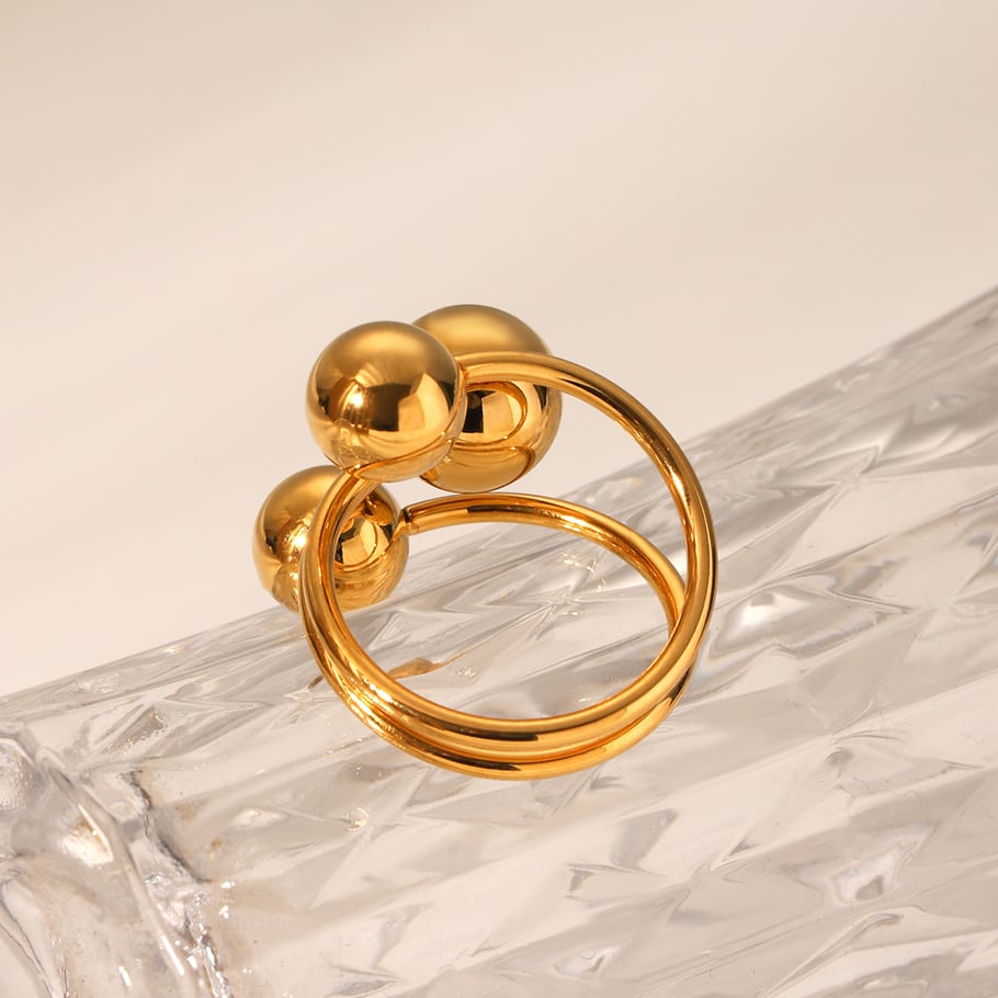 Daily Patchwork Stainless Steel  Gold Color  Statement Rings Picture7