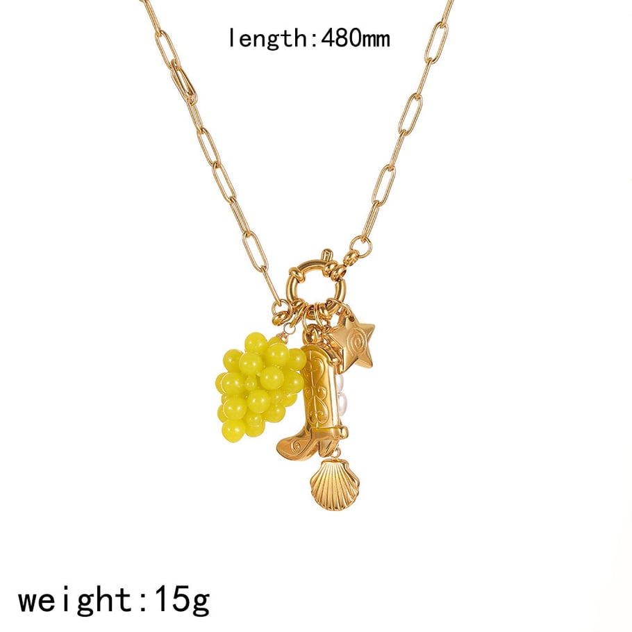 1 Piece Sweet Fruit Stainless Steel Women's Pendant Necklaces 