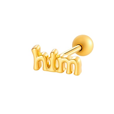 1 Stück Buchstabe Kupfer Gold Farbe Zirkon Piercing Ohrring h5 