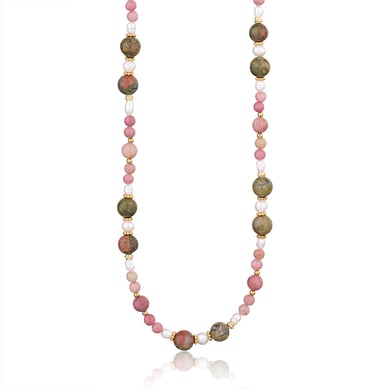 1 Piece Romantic Series Flower Natural Stones Women's Beaded Necklaces h5 