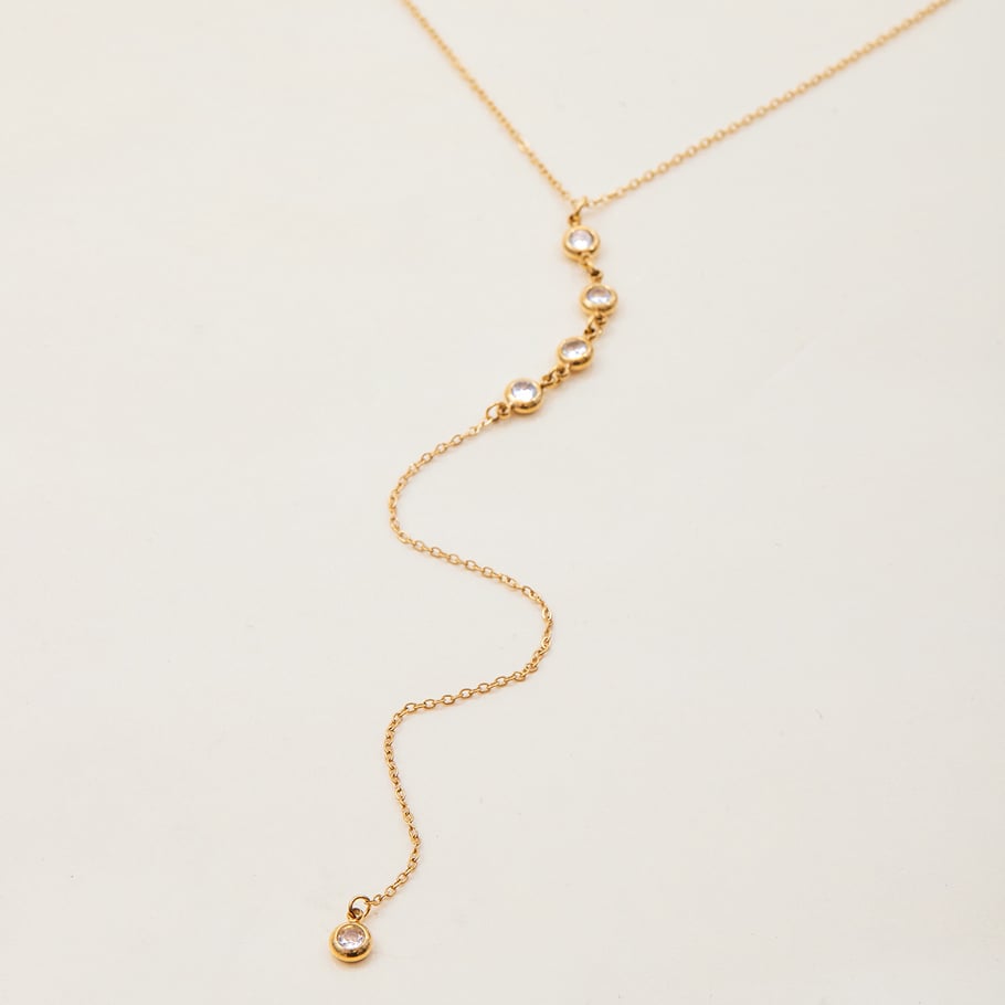 1 collar con colgante de acero inoxidable dorado con borlas delicadas para mujer Imagen7