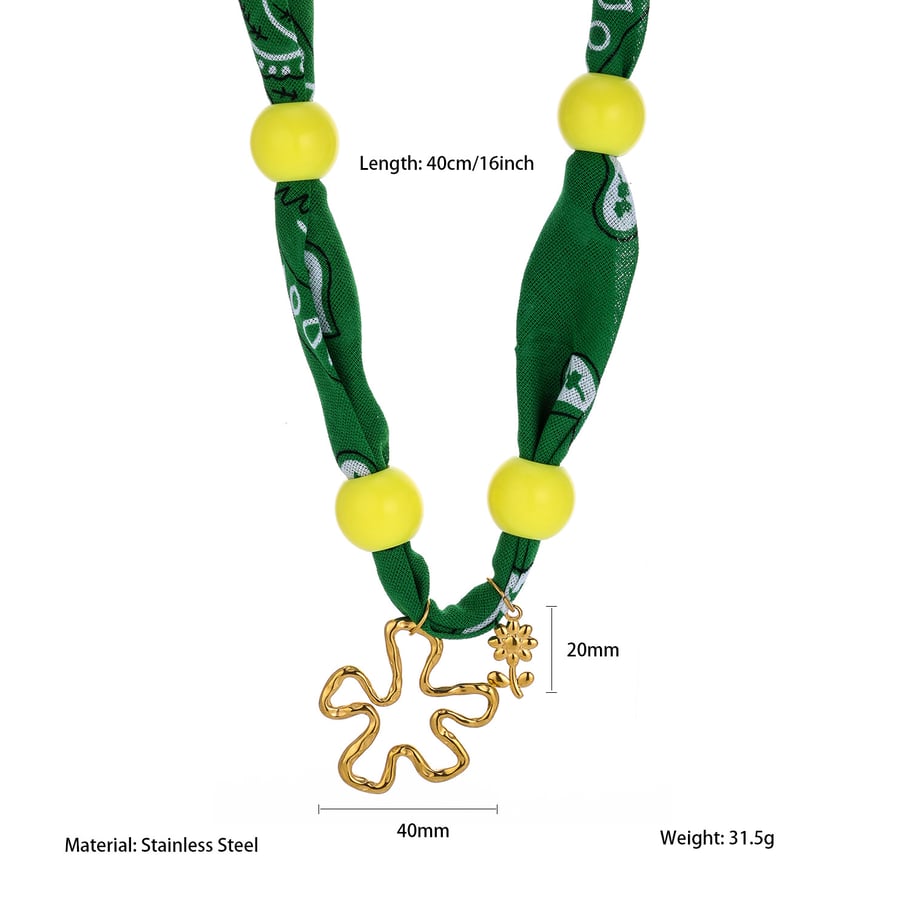 1 pezzo di collana con ciondolo a forma di pesce con fiore colorato in acciaio inossidabile color oro da donna 