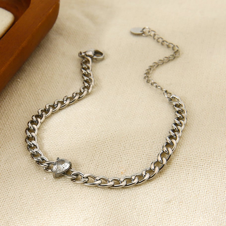 1 Piece Simple Daily Droplet Chain Stainless Steel Chain Bracelets Picture4