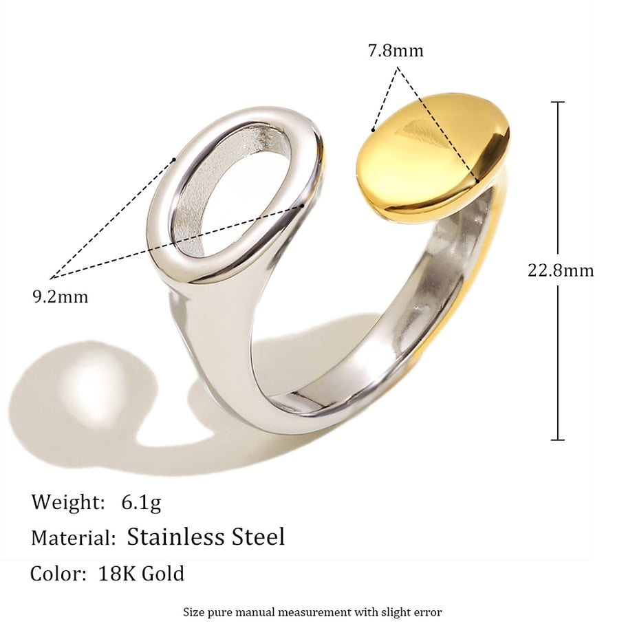 1 Piece Simple Series Casual Mixed Color Stainless Steel Statement Rings Picture2