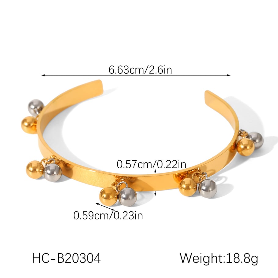 1 Stück Simple Series Täglich gemischte Edelstahl-Armreifen für Damen h5Bild2