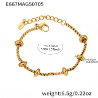 E667-Altın Boncuklu Bileklik 15+4cm Resim13