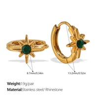 EH1179GNG Kleine Goldohrringe mit grünem Diamant Bild8