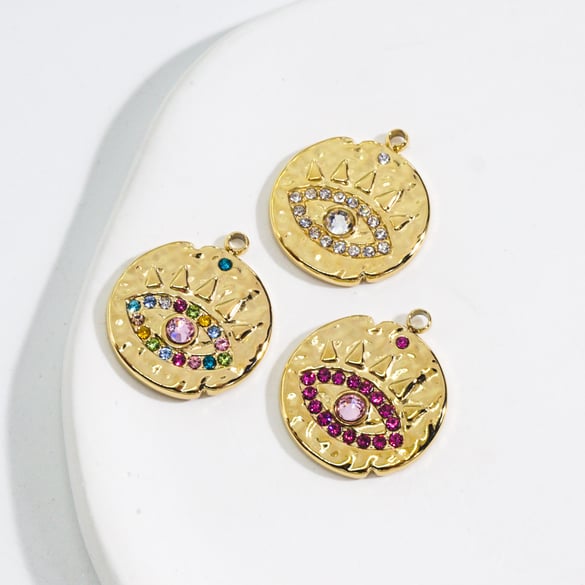 1 Piece Luxurious DIY Devil's Eye Stainless Steel  Women's Pendants