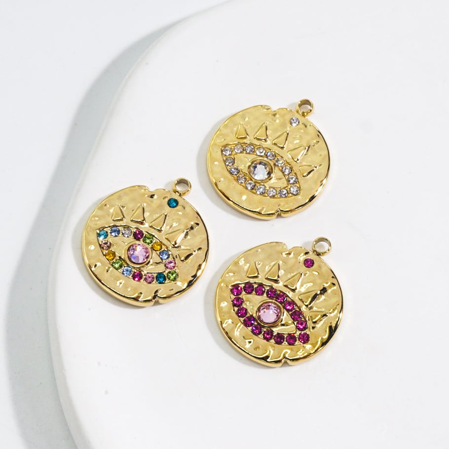 1 Piece Luxurious DIY Devil's Eye Stainless Steel  Women's Pendants Picture2