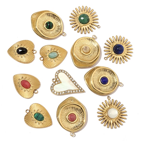 1 colgante clásico de acero inoxidable con forma de corazón para mujer
