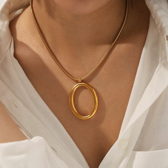1 Piece Irregular Shape Stainless Steel  Gold Color  Women's Pendant Necklaces 2