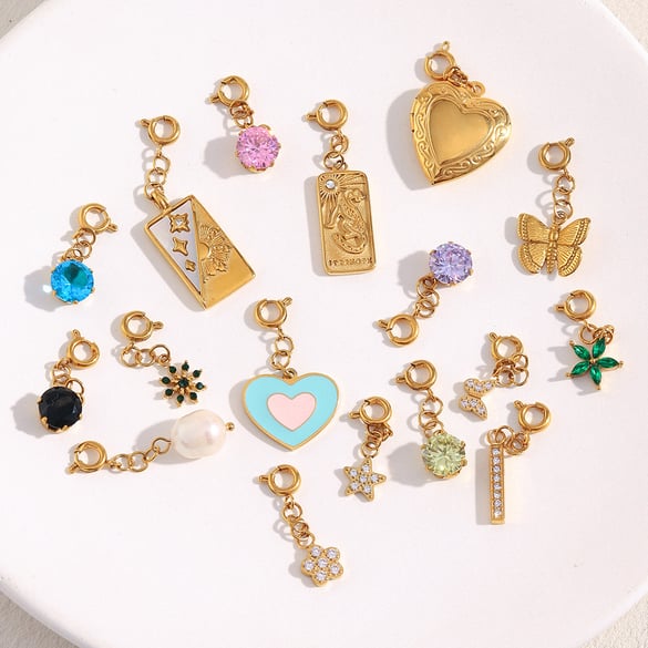 1 Piece Heart Stainless Steel Gold Color Pendant 2