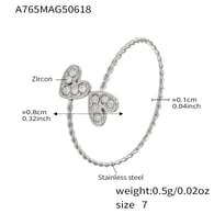 A765-Steel 5A Zirconia Love Ring/No.7 Picture8