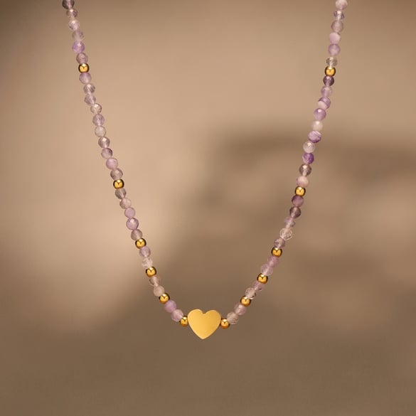 1 Piece Gorgeous Beads Stainless Steel Gold Color Women's Beaded Necklaces