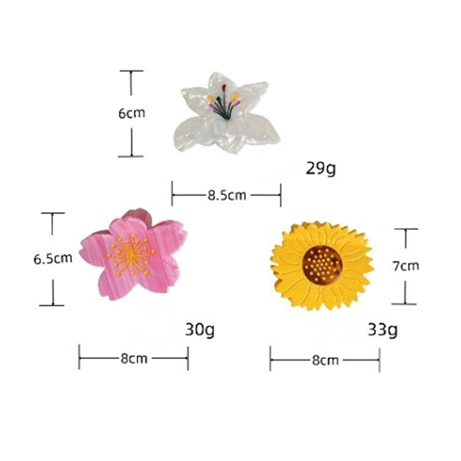 1 paar Simple Series Sweet Flower Acetate haarklemmen voor dames Afbeelding5