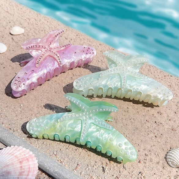 1 Piece Beach Starfish Acrylic Women's Hair Claws 2