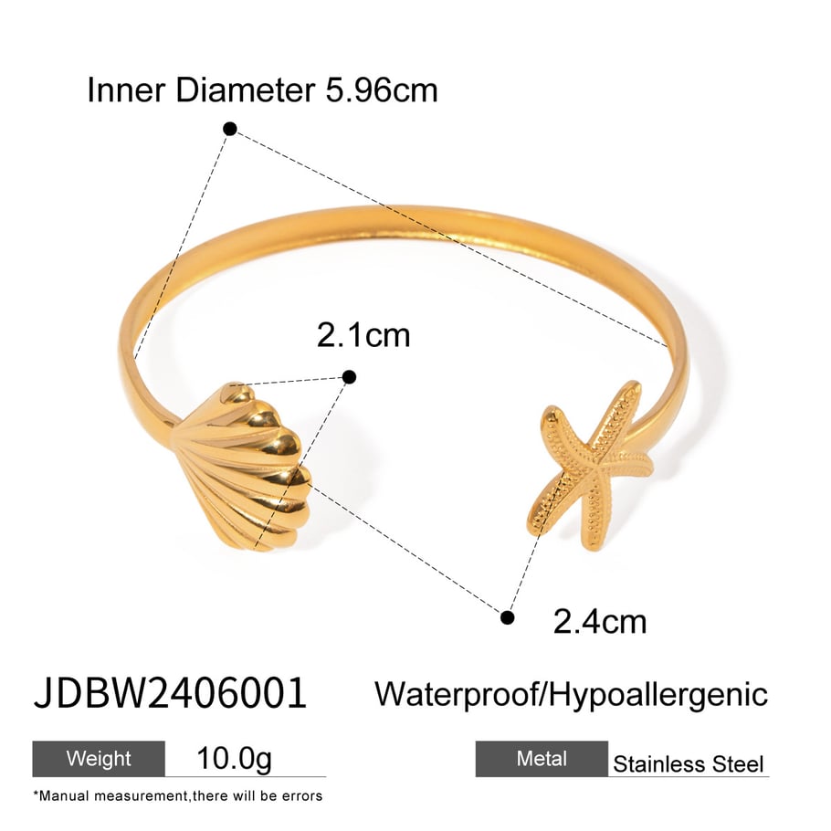 1 Piece Marine Organism Stainless Steel Gold Color Statement Rings Picture2