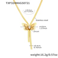 TXP324 - Collana con nappa a farfalla in oro 55+5 cm 