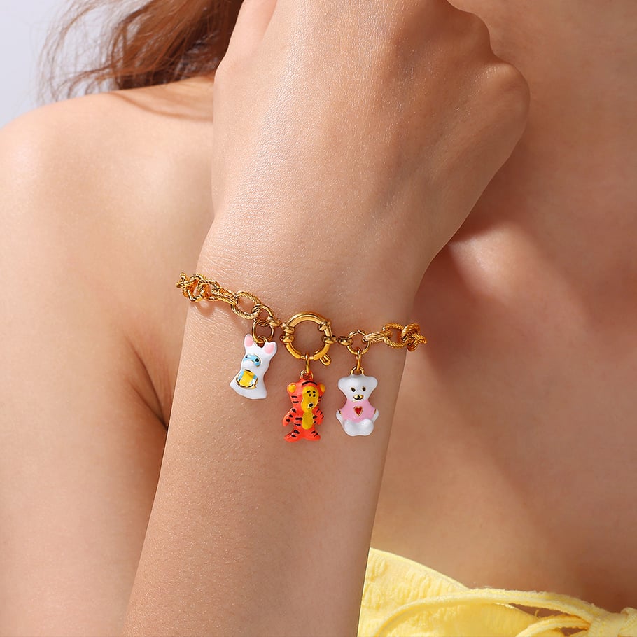 1 Piece Cute Animal Stainless Steel  DIY Pendant Picture4