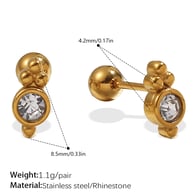 EH1165WEG White Diamond Gold Stud Earrings Picture6