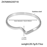 Z476-Bracciale con fibbia a forma di Z in acciaio Immagine8