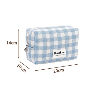 1 Pair Simple Series Casual Mixed Classic Checkered Makeup Bag h5 Picture3
