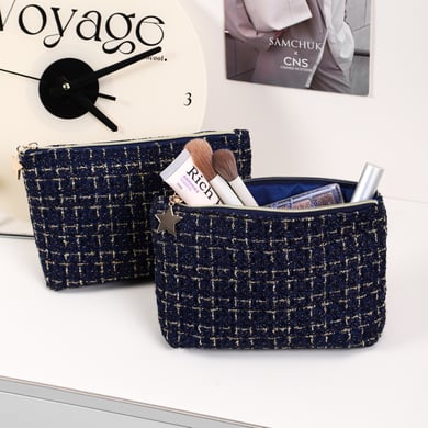 1 Stück Retro Plaid Damen Make-up Tasche h5 Bild3